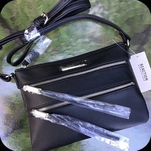 Kenneth Cole Black Leather Crossbody Bag NEW!